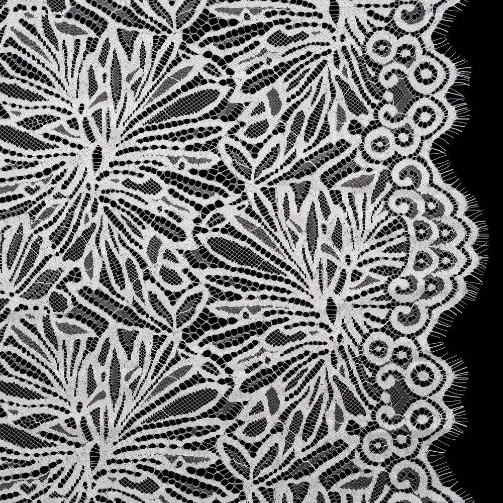 Raschel Lace with Scalloped Finished Edges - White Flowing Petals - Joann Fabrics