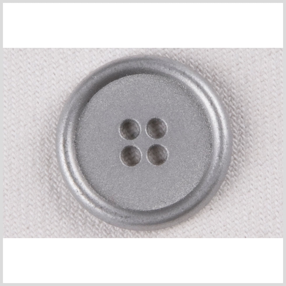 Silver 4-Hole Metal Coat Button with Rounded Rim - 24L/15mm - Joann Fabrics