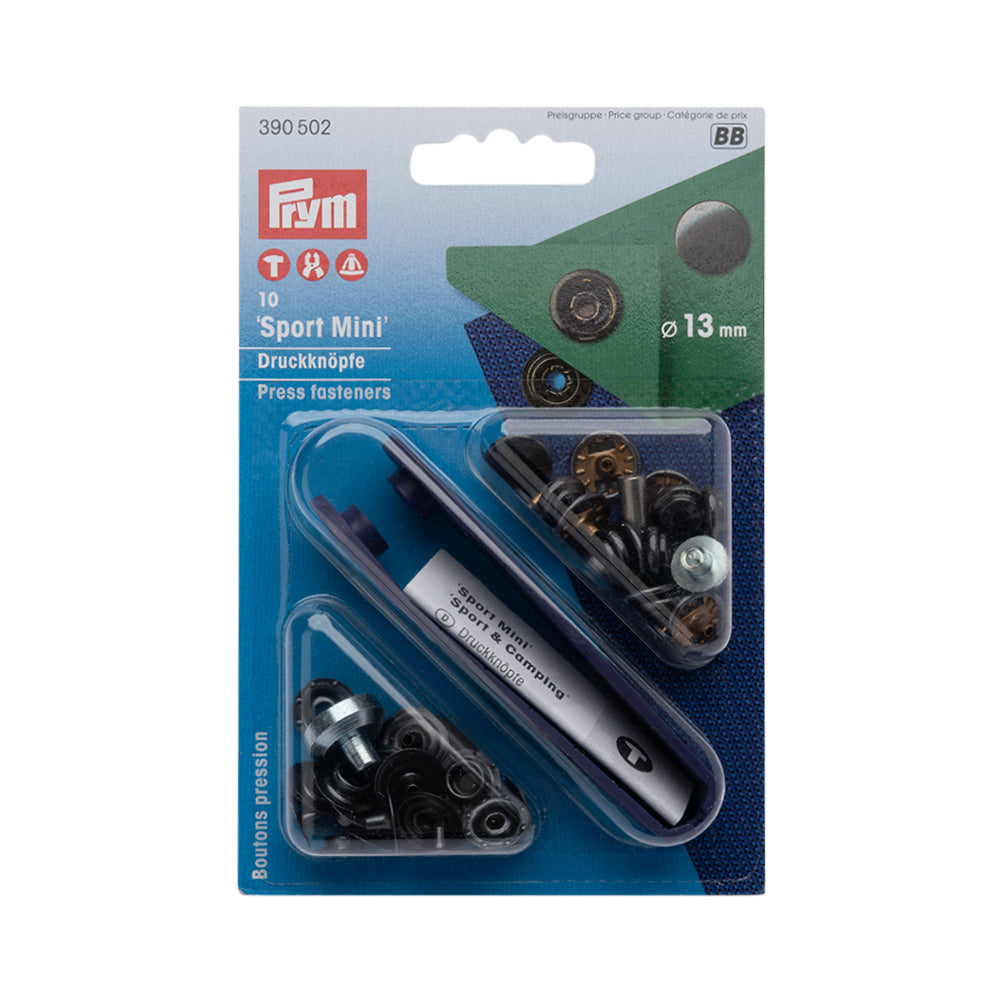 Prym Sport Mini Press Fasteners with Tools - Silver 13mm - 10pc - Joann Fabrics