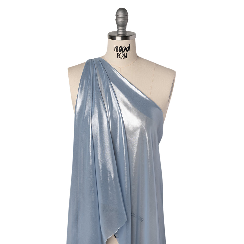 Liquid Sheen Metallic Polyester Chiffon - Silver on Blue - Liquid Sheen Chiffon Collection - Joann Fabrics