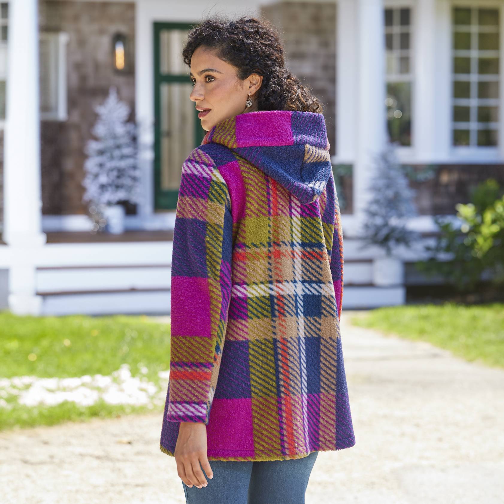Plaid Hooded Jacket, Zip Front, Side-Seam Pockets - Northstyle Catalog