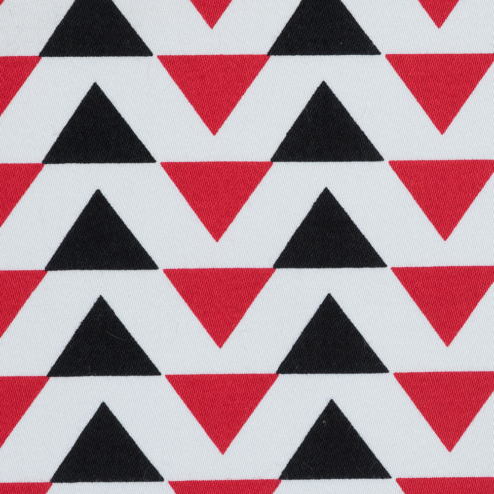 Red Geometric Stretch Cotton Sateen - Joann Fabrics