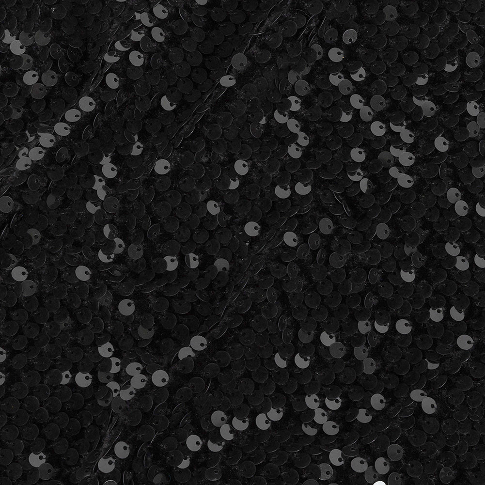 Black Stretch Velour with Small Circular Paillette Sequins - Joann Fabrics