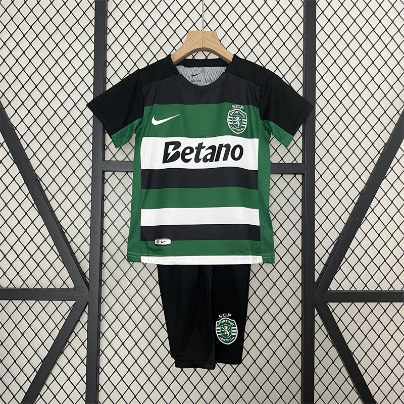 2024/2025 Sporting Lisbon Home Football Jersey Shirt 1:1 Thai Quality Kids Size