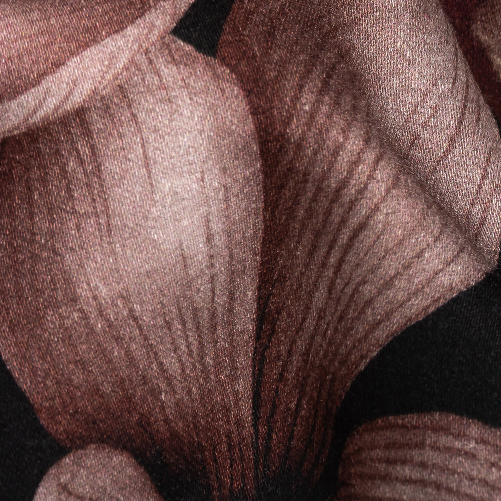 Rayon Challis - Black and Plum Floral - Vision of Romance Print - Mood Exclusive Wisteria Collection - Joann Fabrics