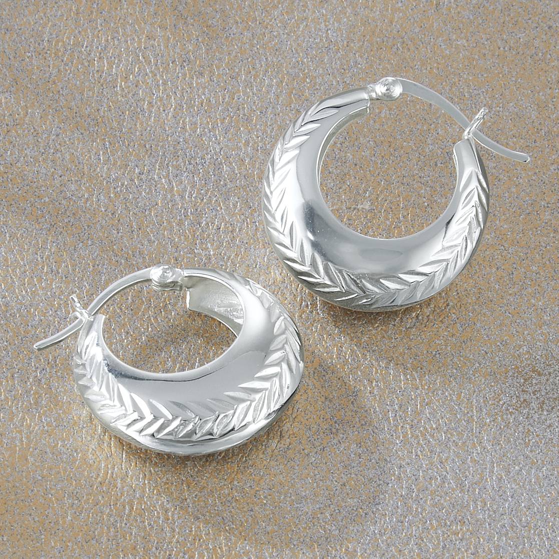 Silverplate Stamped Hoops, Latch Closure - Northstyle Catalog