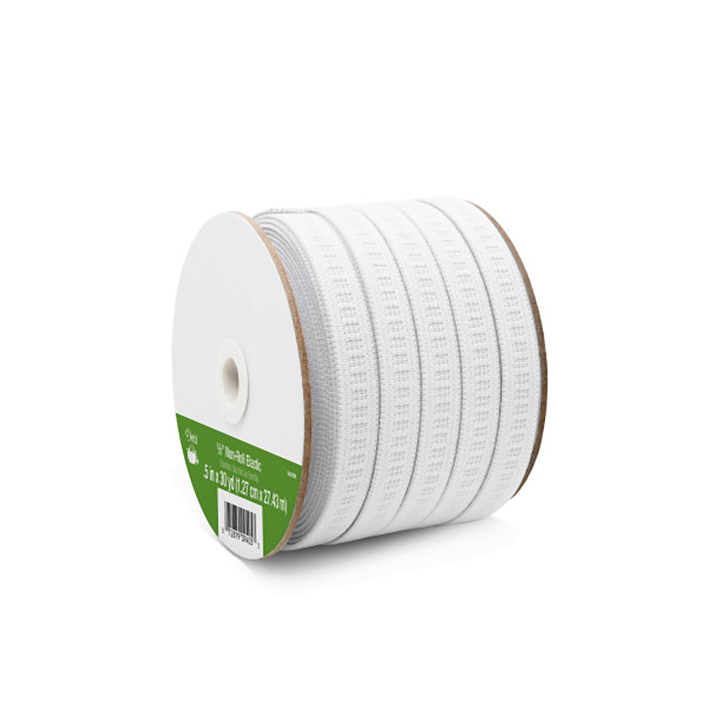 Dritz Ribbed Non-Roll Elastic - White - 0.5