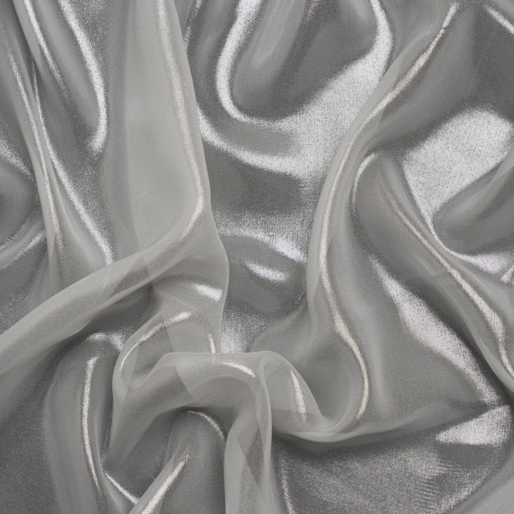 Liquid Sheen Metallic Polyester Chiffon - Silver on White - Liquid Sheen Chiffon Collection - Joann Fabrics