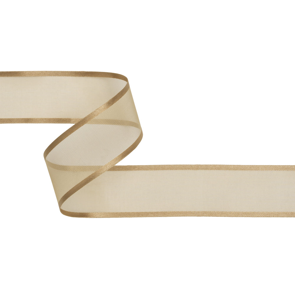 Sheer Ribbon with Double Faced Satin Edges - 1.375