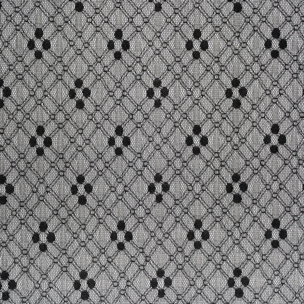 Nylon Raschel Mesh Lace - Black and White Latticework and Dots - Joann Fabrics