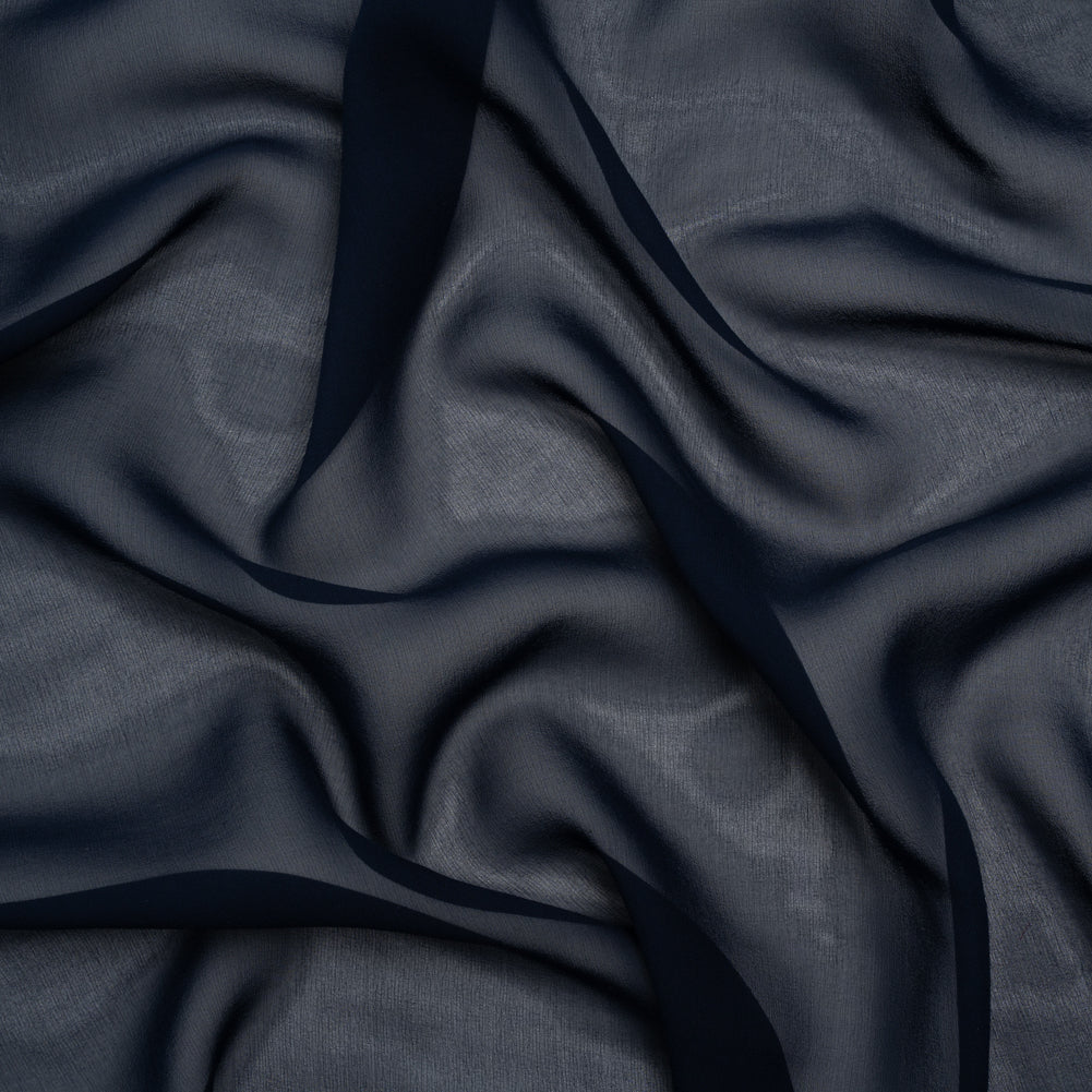 Silk Georgette - Navy Blue - Designer Deadstock - Joann Fabrics