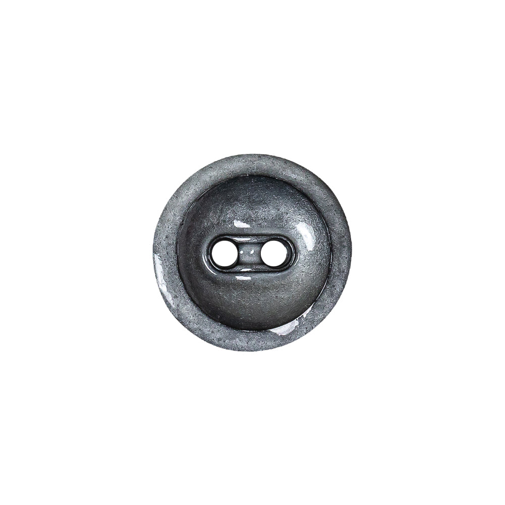 Cool Gray and Black Enamel-Look 2-Hole Plastic Dish Button - 24L/15mm - Joann Fabrics