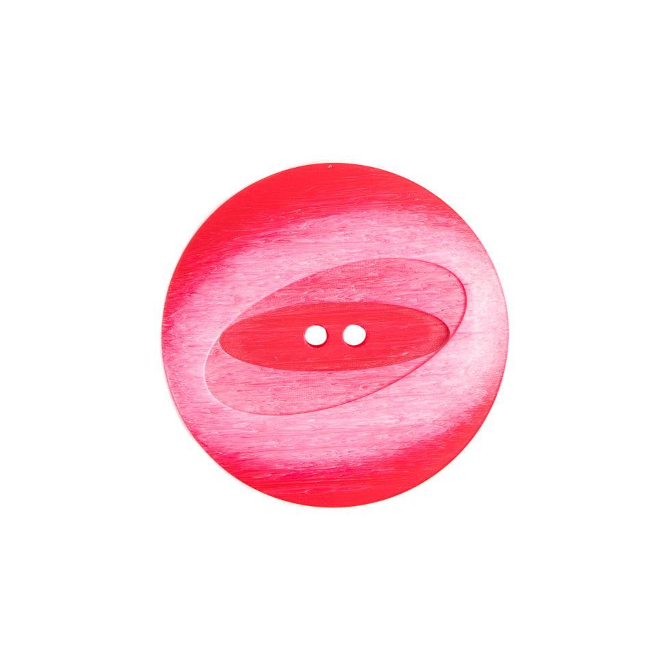 Plastic 2-Hole Button Made in Italy - 36L/23mm - Red and Pink Woodgrain with Ovals - Joann Fabrics