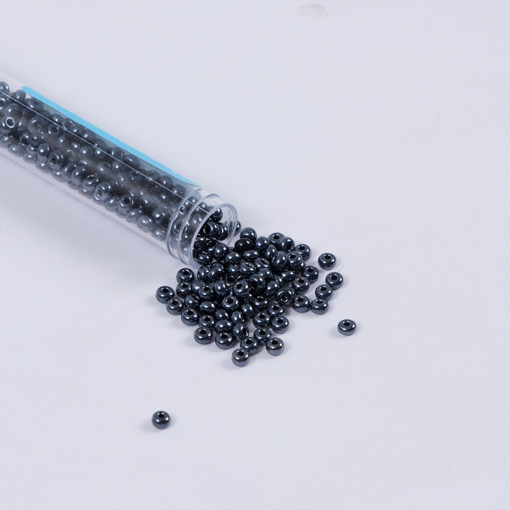 Metallic Gunmetal Czech Seed Beads - Size 6 - Joann Fabrics