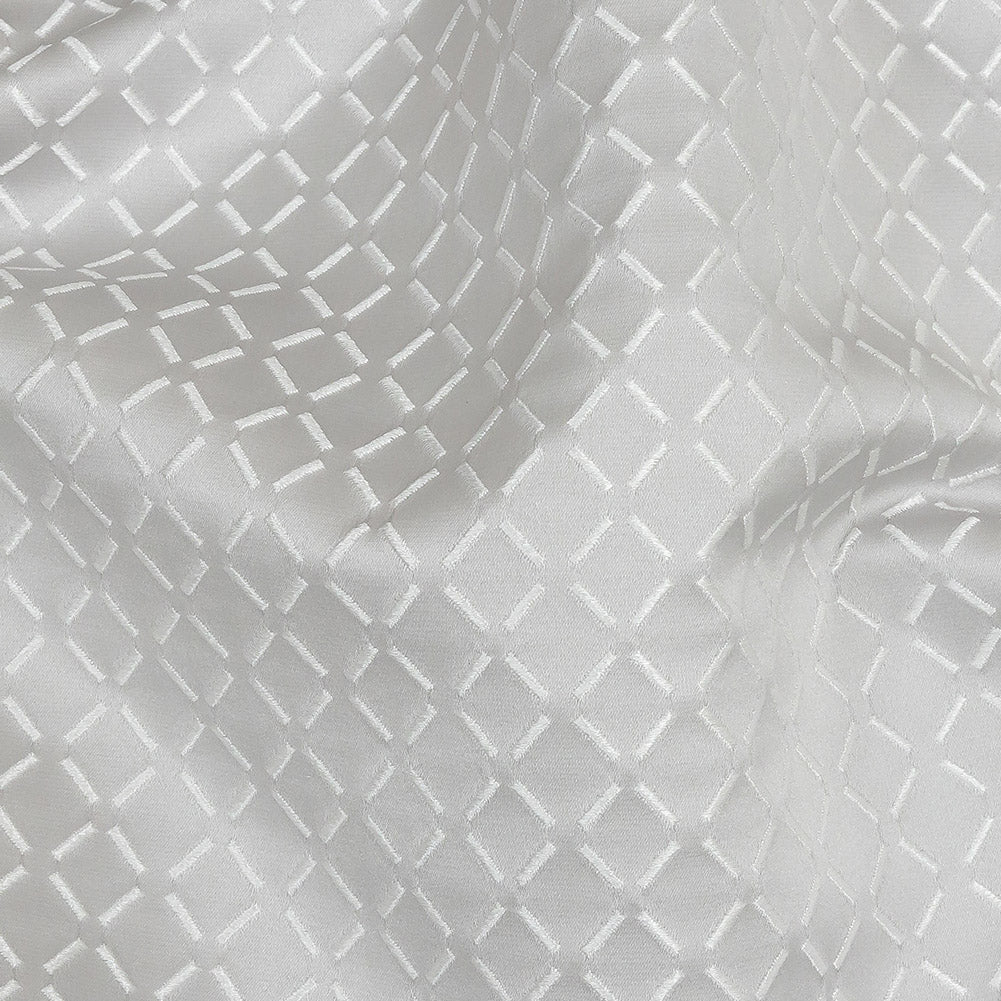 Satin-Faced Jacquard - Platinum Broken Diamonds - British Imported - Joann Fabrics