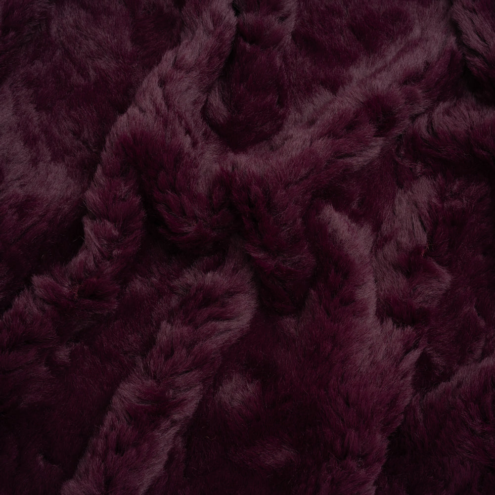 Textured Medium Pile Recycled Polyester Faux Fur - Port Wine Red - Joann Fabrics