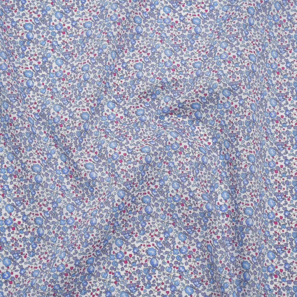 Liberty Fabrics Tana Lawn® - Michelle Eloise Purple - Light Purple, Baby Blue and Pink Little Floral Vines - Joann Fabrics