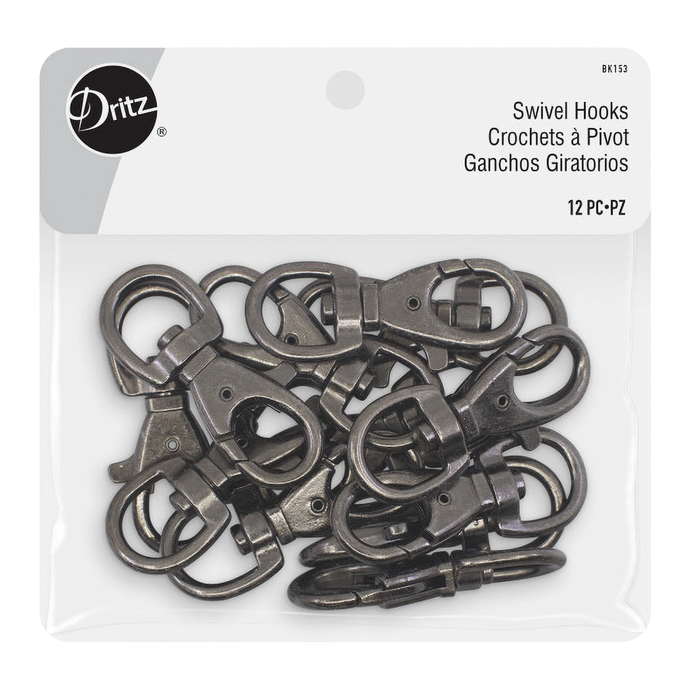 Dritz Swivel Hooks - Gunmetal - 12pc - Joann Fabrics