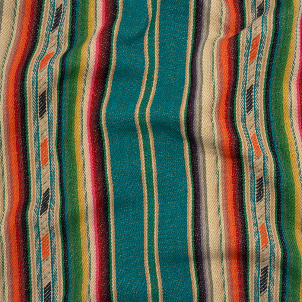 Arizona Teal, Orange and Pink Geometric Stripe Cotton Twill - Joann Fabrics