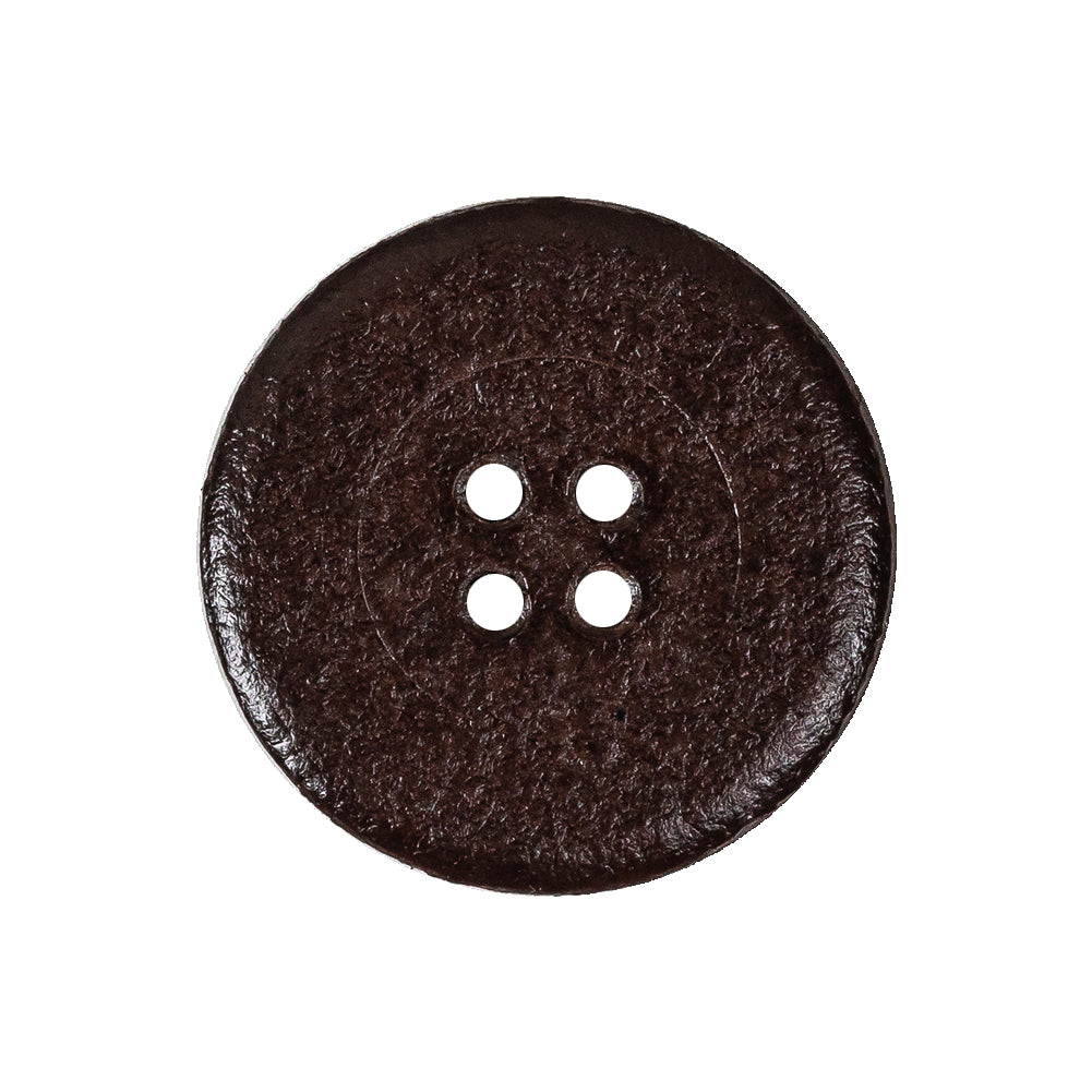 Italian Brown Low Convex 4-Hole Leather Button - 40L/25.5mm - Joann Fabrics
