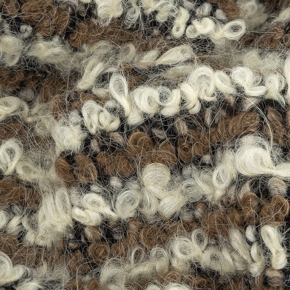 Italian Beige, Ivory and Black Striped Knit Wool Boucle - Joann Fabrics