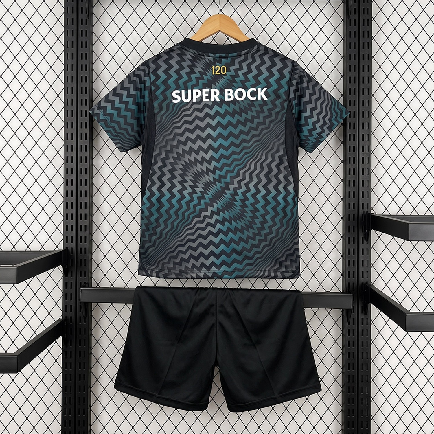 Sporting CP Lisbon 26-27 Black Green Goalkeeper Kids Kit - UnitedFutballJersey