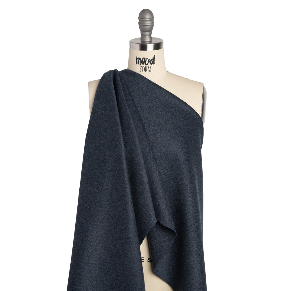 Heavy Brushed Wool Blend Twill Coating - Melange Blue - Joann Fabrics