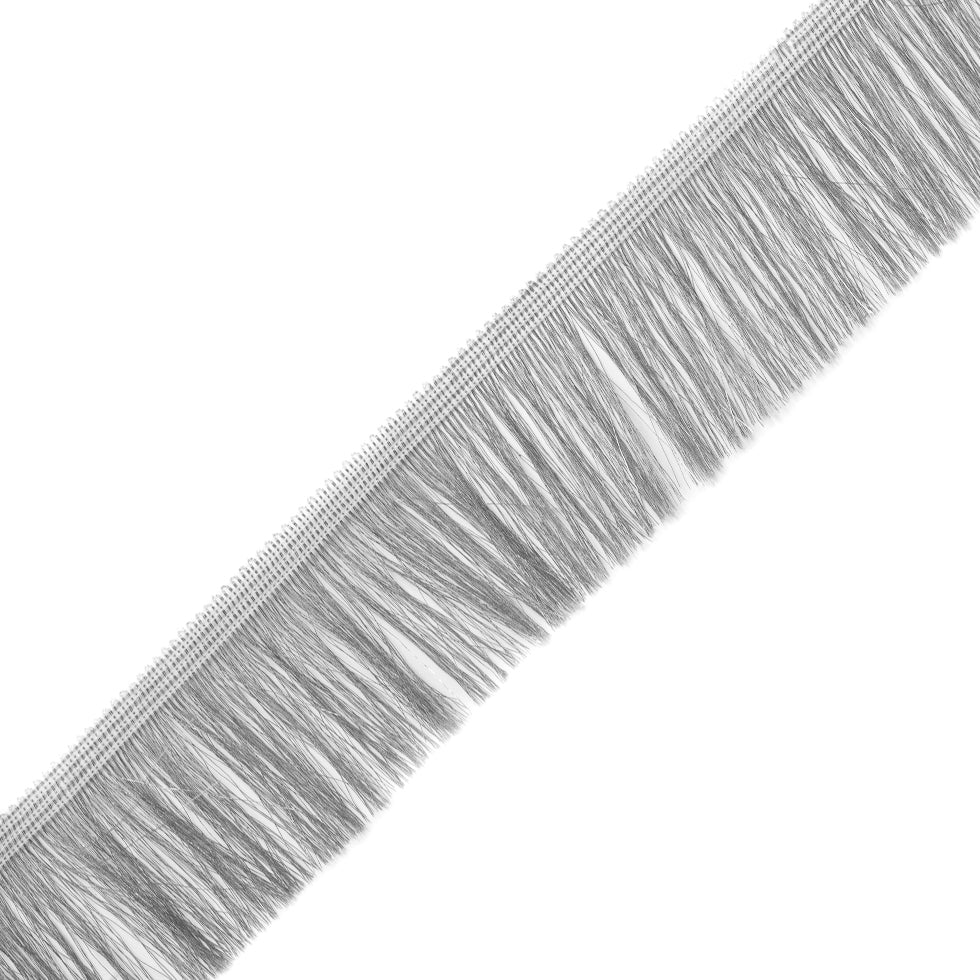 Silver Metallic Polyester Fringe Trim - 2.25