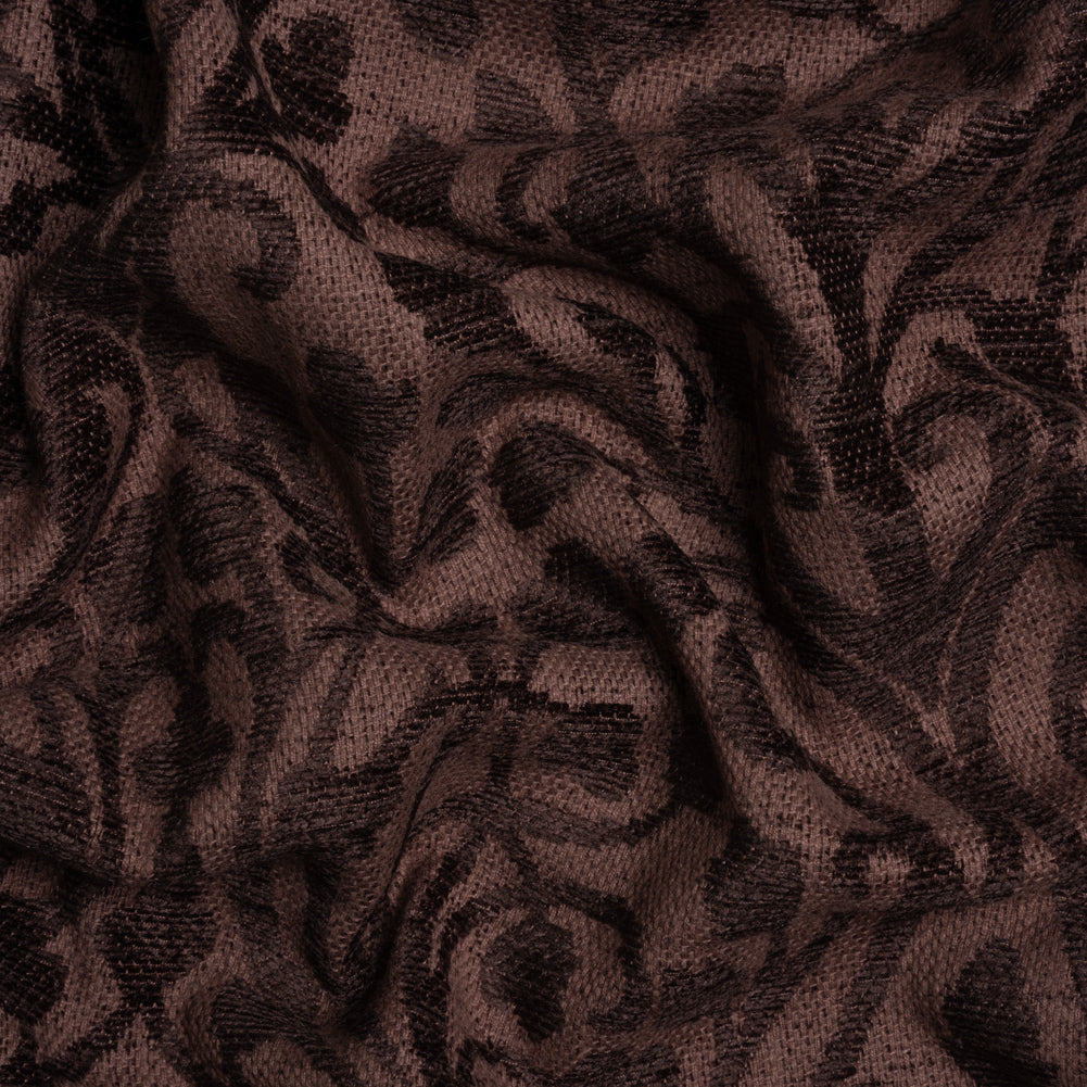 Drapery Chenille Jacquard - Maroon Leafy Vines - British Imported - Joann Fabrics