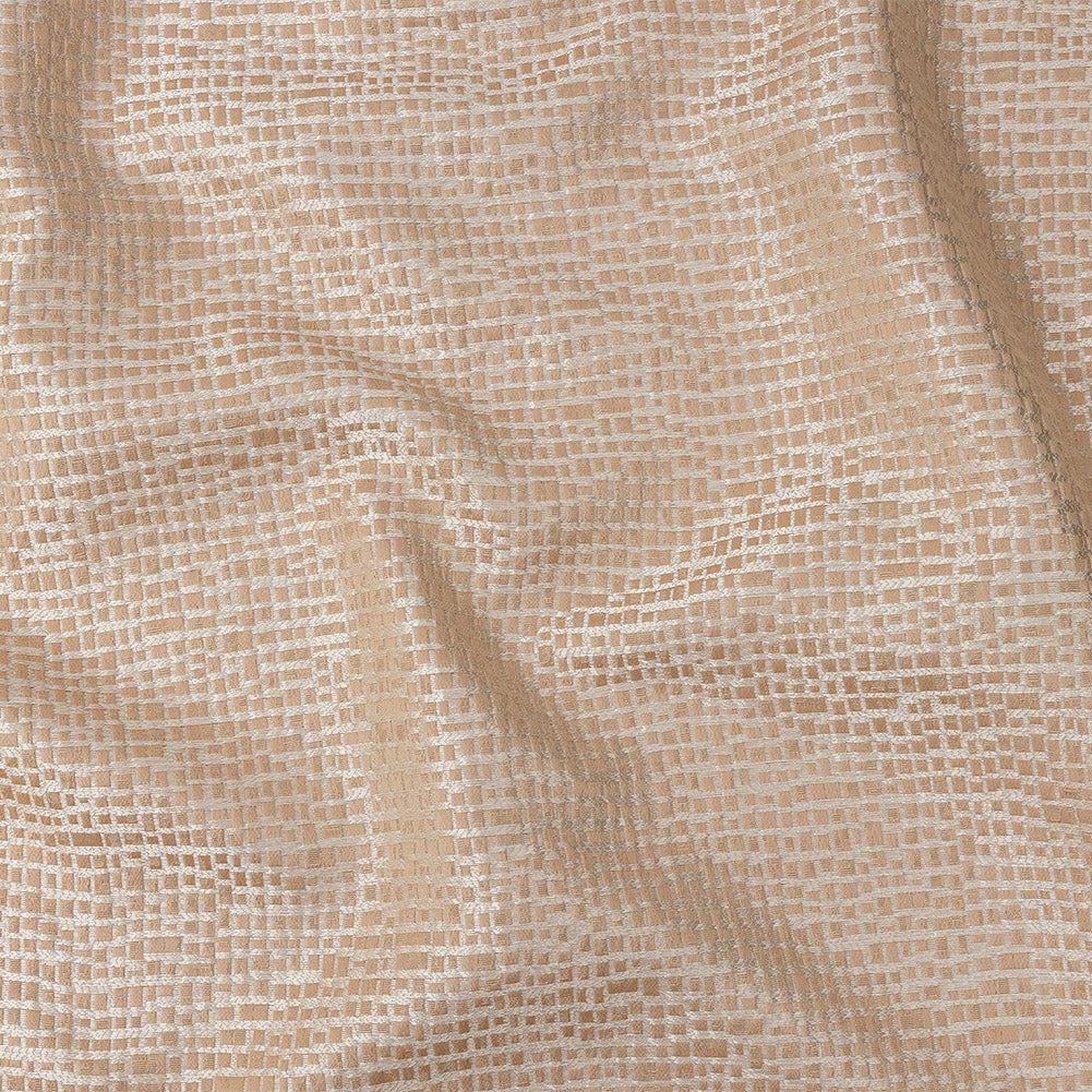 Polyester Jacquard - Cantaloupe Grid - British Imported - Joann Fabrics