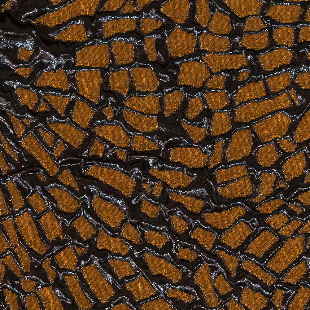 Metallic Rose Copper and Black Abstract Luxury Brocade - Joann Fabrics