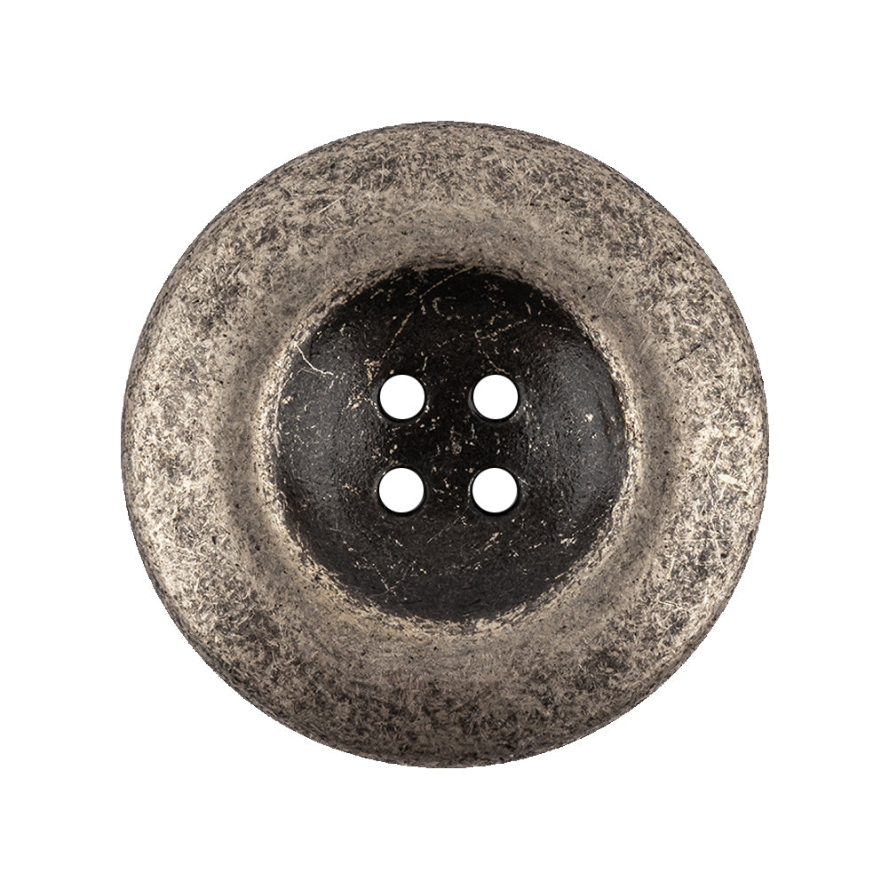 Italian Silver Oxidized Deep Well 4-Hole Button - 44L/28mm - Joann Fabrics