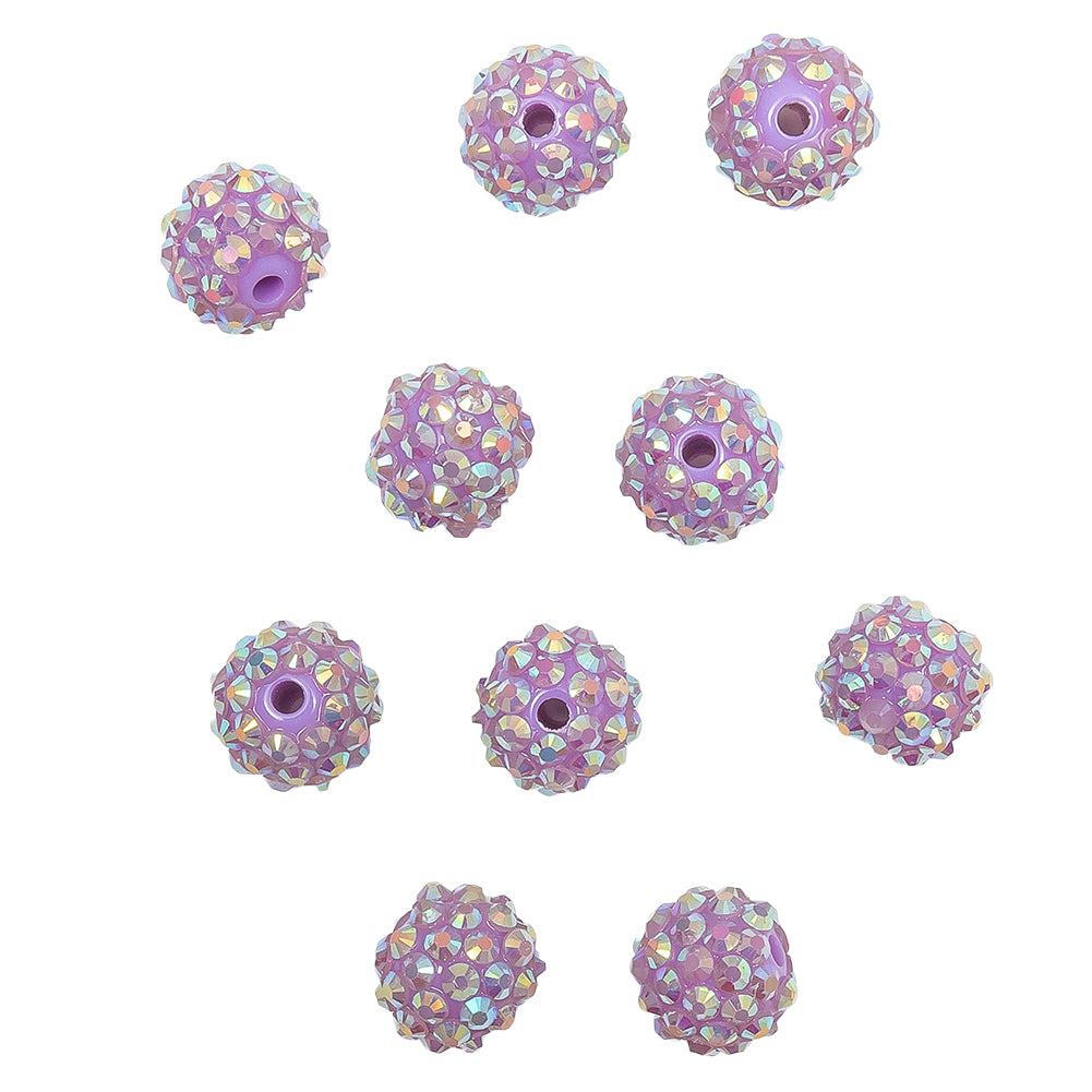 Purple AB Rhinestone and Resin Faceted 14mm Beads - 10pc - Joann Fabrics