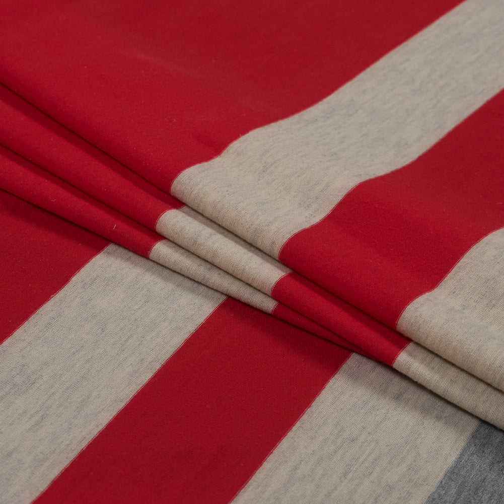 Red, Oatmeal and Gray Awning Striped Jersey - Joann Fabrics