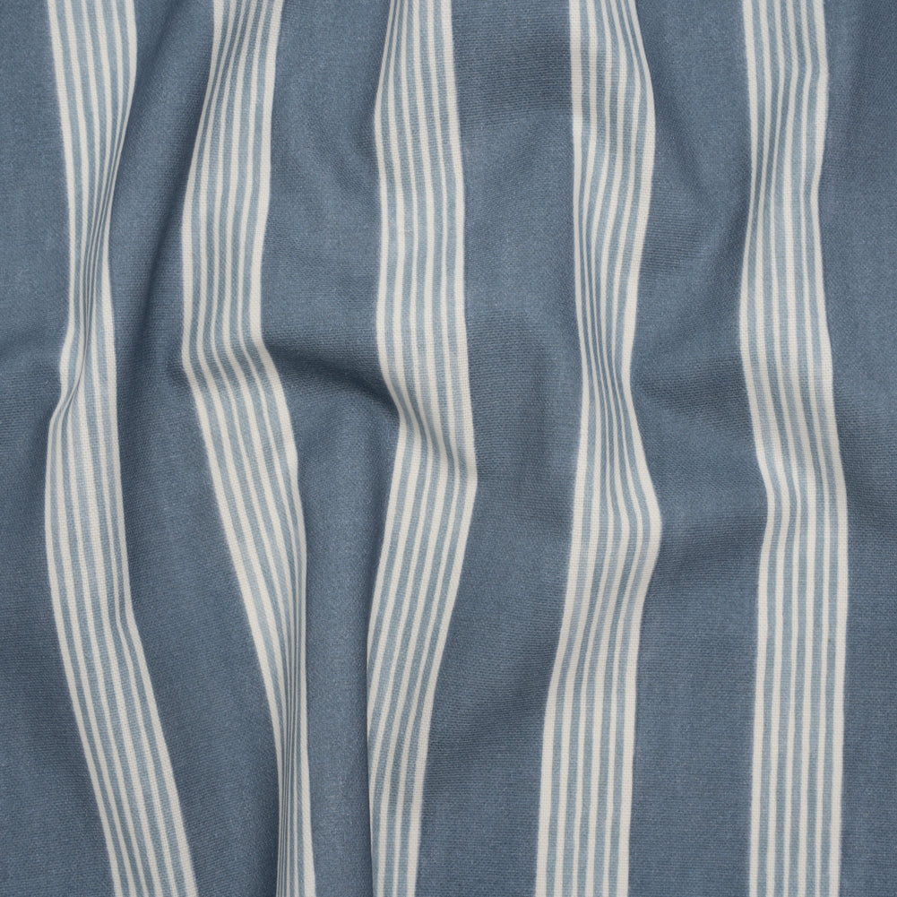 Brushed Cotton and Linen Canvas - Navy Stripes - British Imported - Joann Fabrics