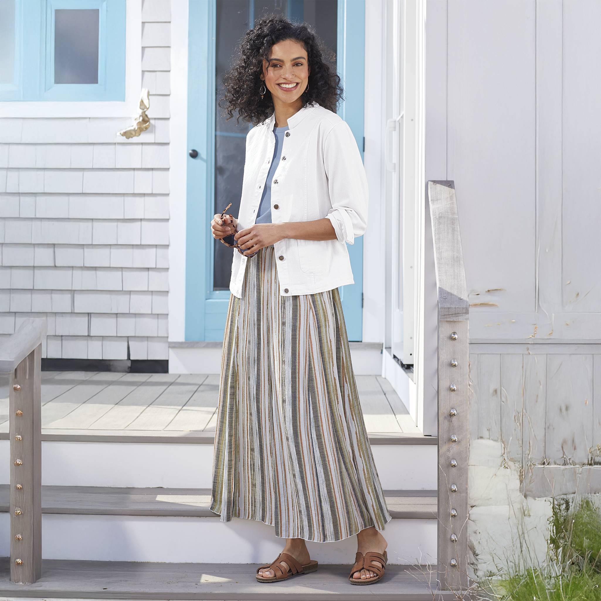 Neutral Striped Skirt - Northstyle Catalog