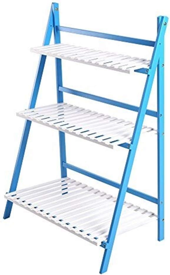 3 Tier Folding Plant Stand Shelves Garden Wooden Flower Pot Display ...
