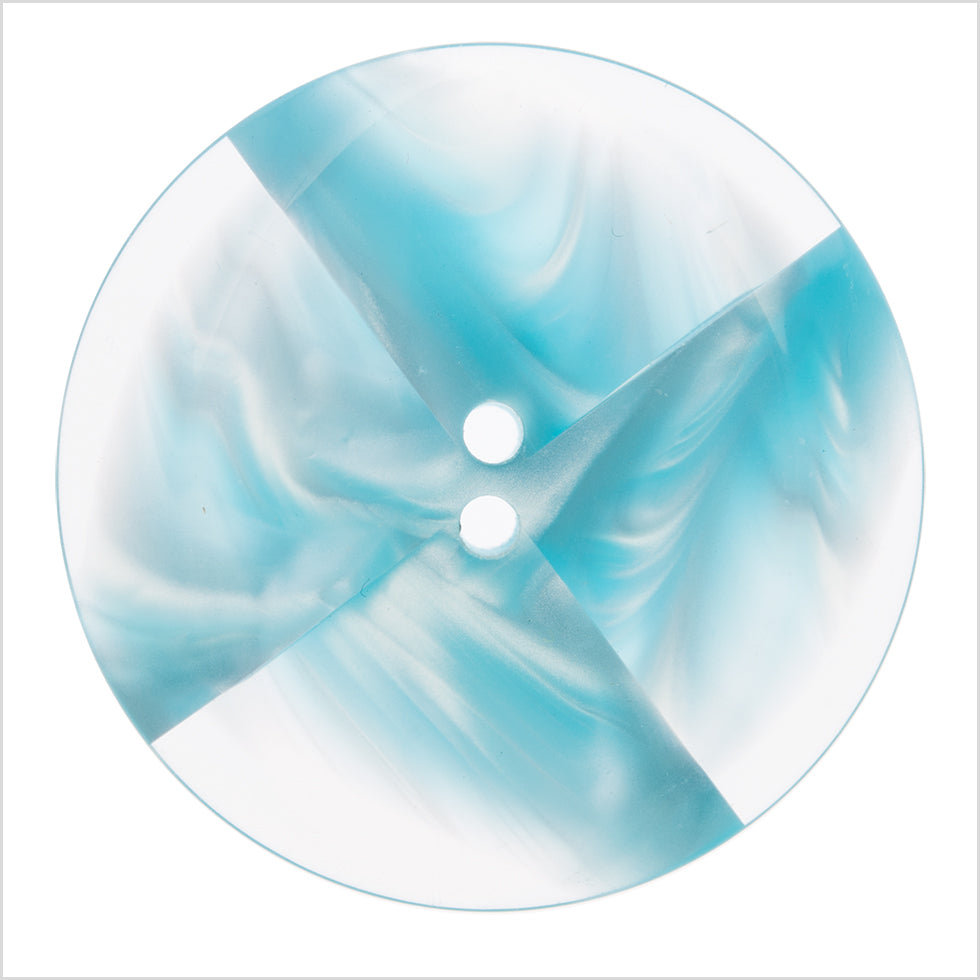 Italian Light Blue Abstract Semi-Clear 2-Hole Plastic Button - 54L/34mm - Joann Fabrics