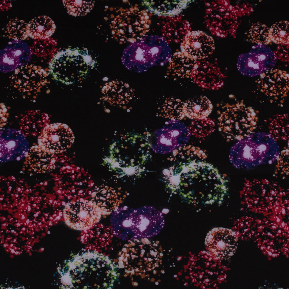 Italian Black Dandelion Printed Stretch Scuba Knit - Joann Fabrics