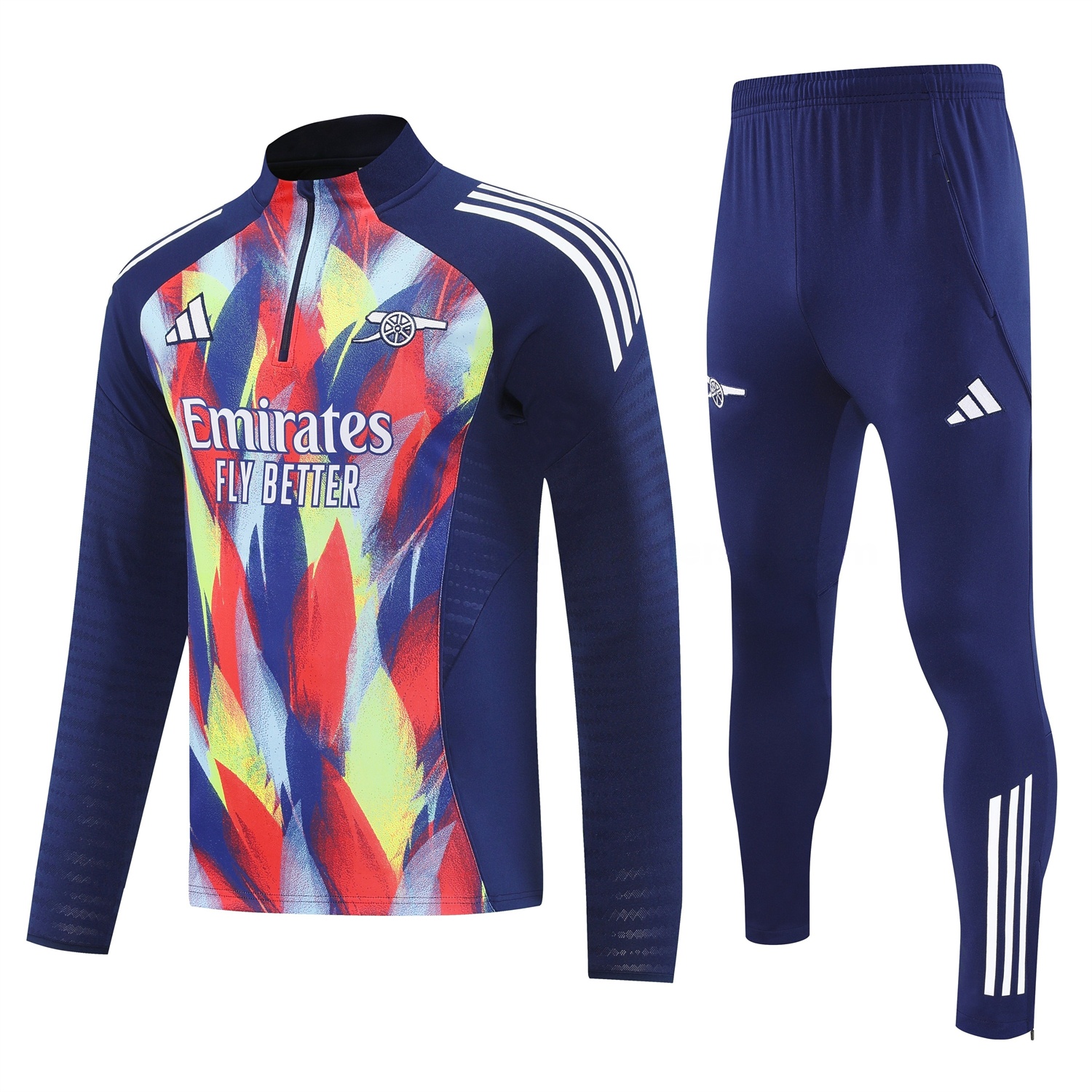Arsenal 25-26 Long Sleeves Training Set - Colorful Camouflage With Blue Top & Royal Blue Pants - UnitedFutballJersey