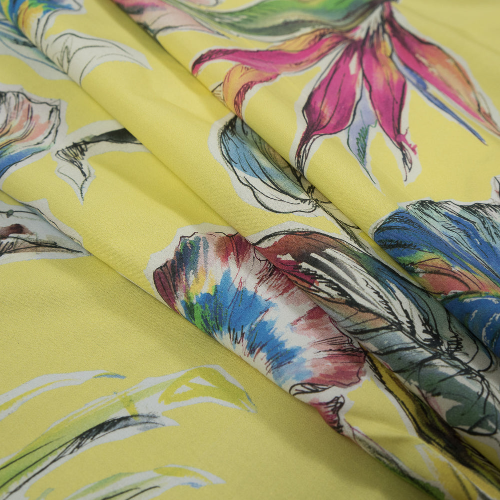 Cotton Poplin - Vibrant Yellow Floral - Creativite Epanouie Print - Mood Exclusive Avenable Collection - Joann Fabrics