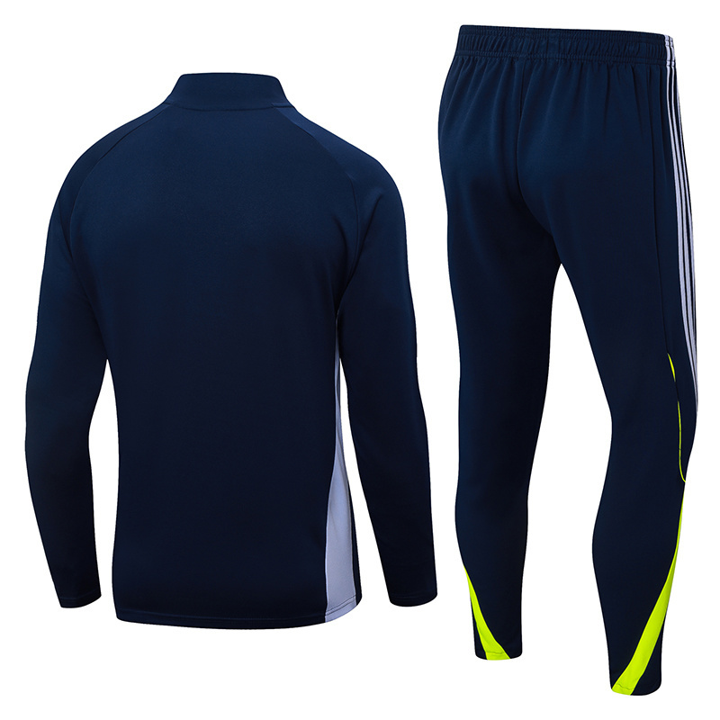 2025-2026 Real Madrid Retro Royal blue Half-Pull Training Suit Football Shirt 1:1 Thai Quality Set
