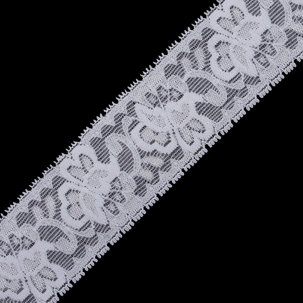 White Stretch Lace Trim - 2.625