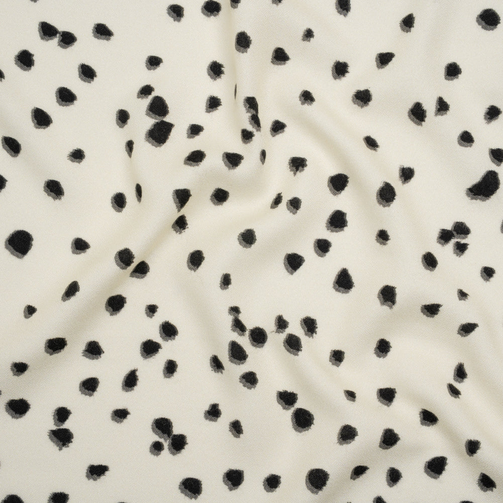 Viscose Crepe - Cream and Black Shadowed Spots - Mood Exclusive Peppered Paws Print - Joann Fabrics