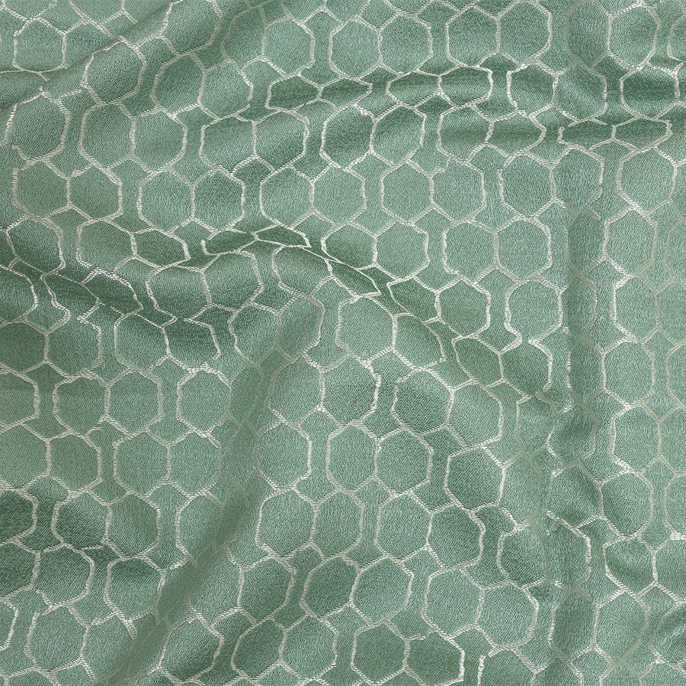 Polyester Jacquard - Sage Honeycombs - British Imported - Joann Fabrics
