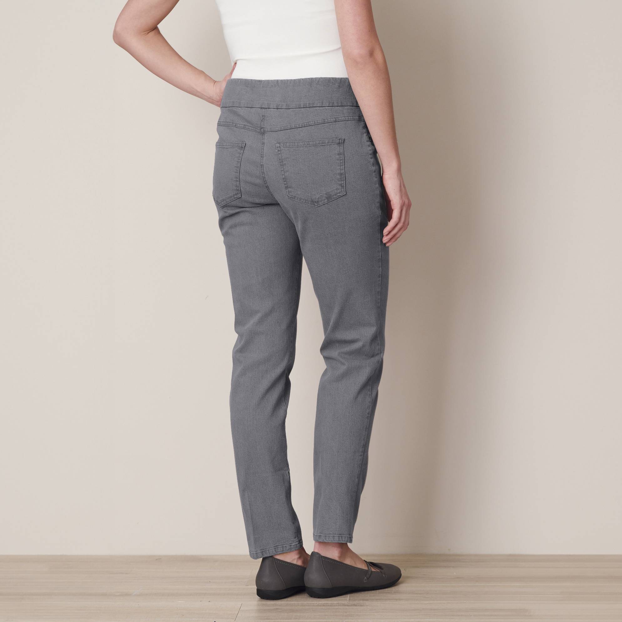 Colored Stretch Denim Pull-On Jeans, Smooth Fit, Back & Coin Pockets - Northstyle Catalog