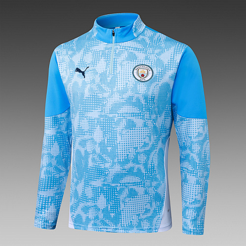 2025/2026 Manchester City Half-Pull Training Suit Bule Football Shirt 1:1 Thai Quality Set