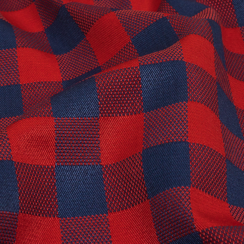 Red and Navy Checkered Cotton and Polyester Dobby - Joann Fabrics
