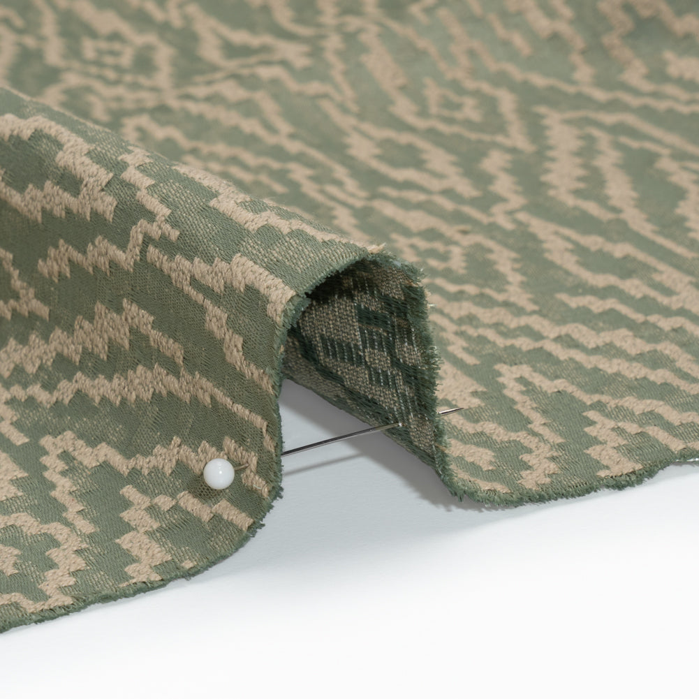 Geometric Recycled Polyester and Cotton Drapery Jacquard - Eucalyptus - British Imported - Joann Fabrics