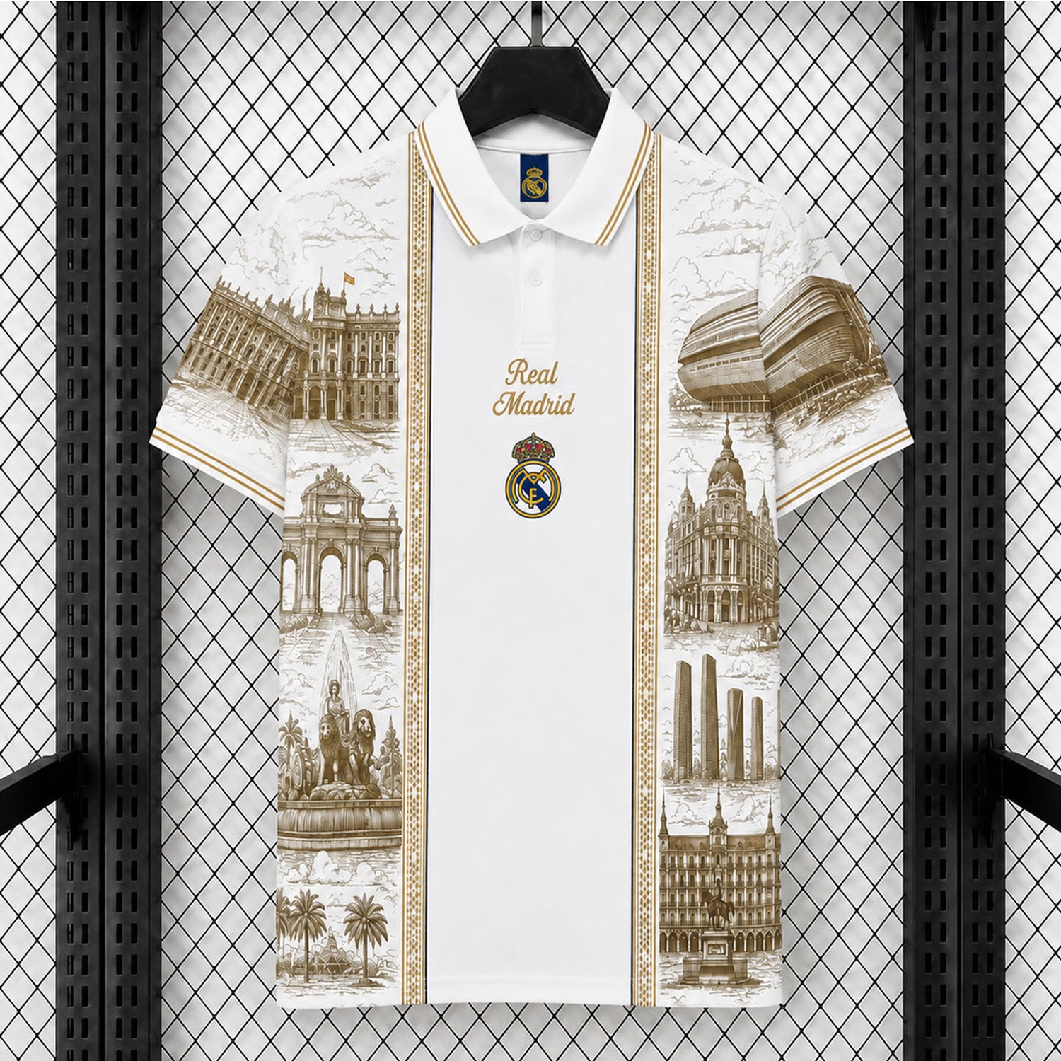 Real Madrid 26-27 x DIOR White Gold Special Polo Jersey - Fans Version - UnitedFutballJersey